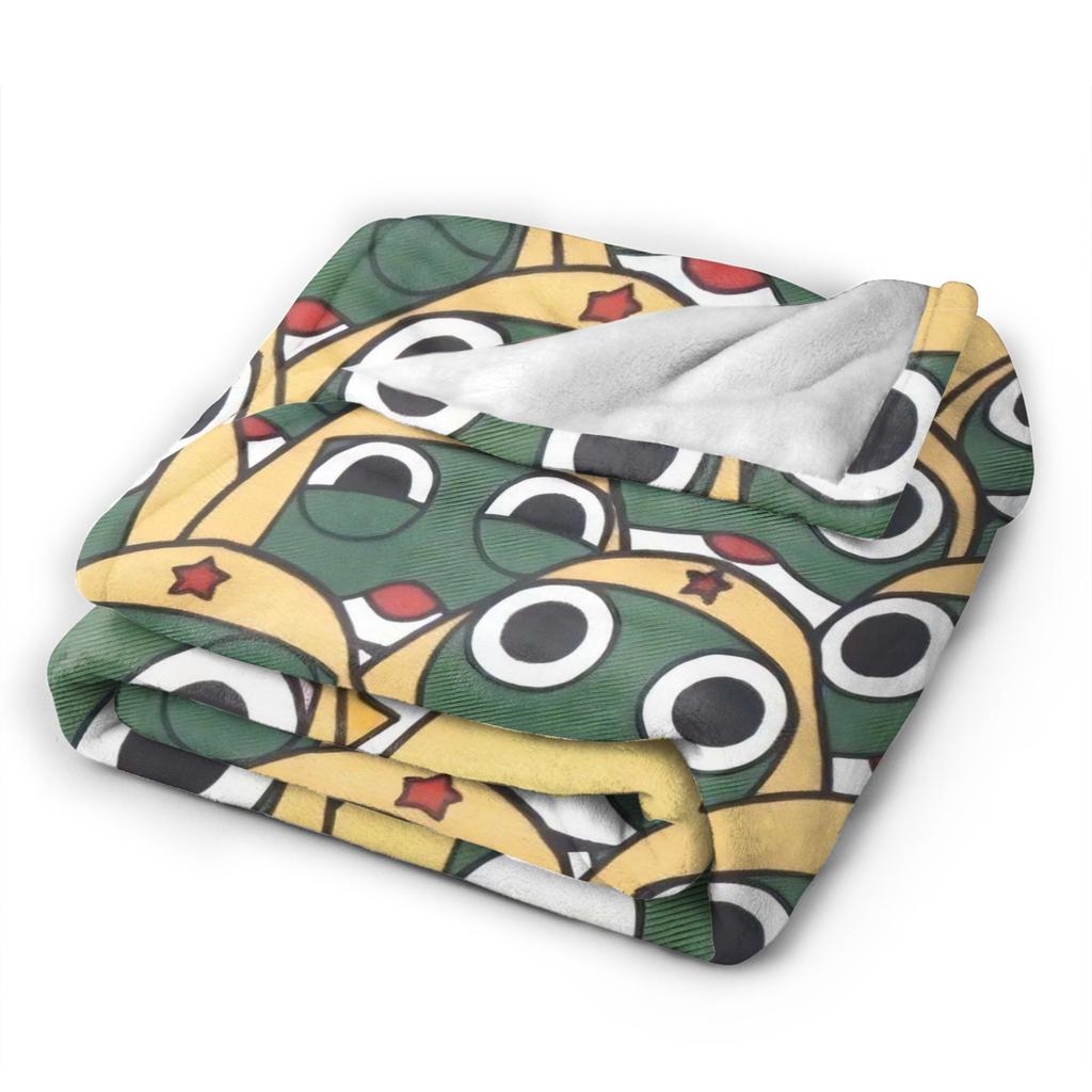 Anime Keroros Frog Flannel Blanket Winter Soft Warm Throw Blanket for Boy Girl Bedroom Novelty Bedspread Sofa Bed Cover