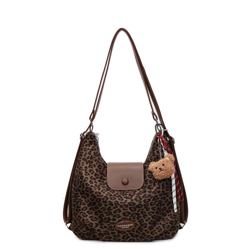 Leopard Print Large Capacity Crossbody & Shoulder Bag for Women - 2025 Leather Suede Tote