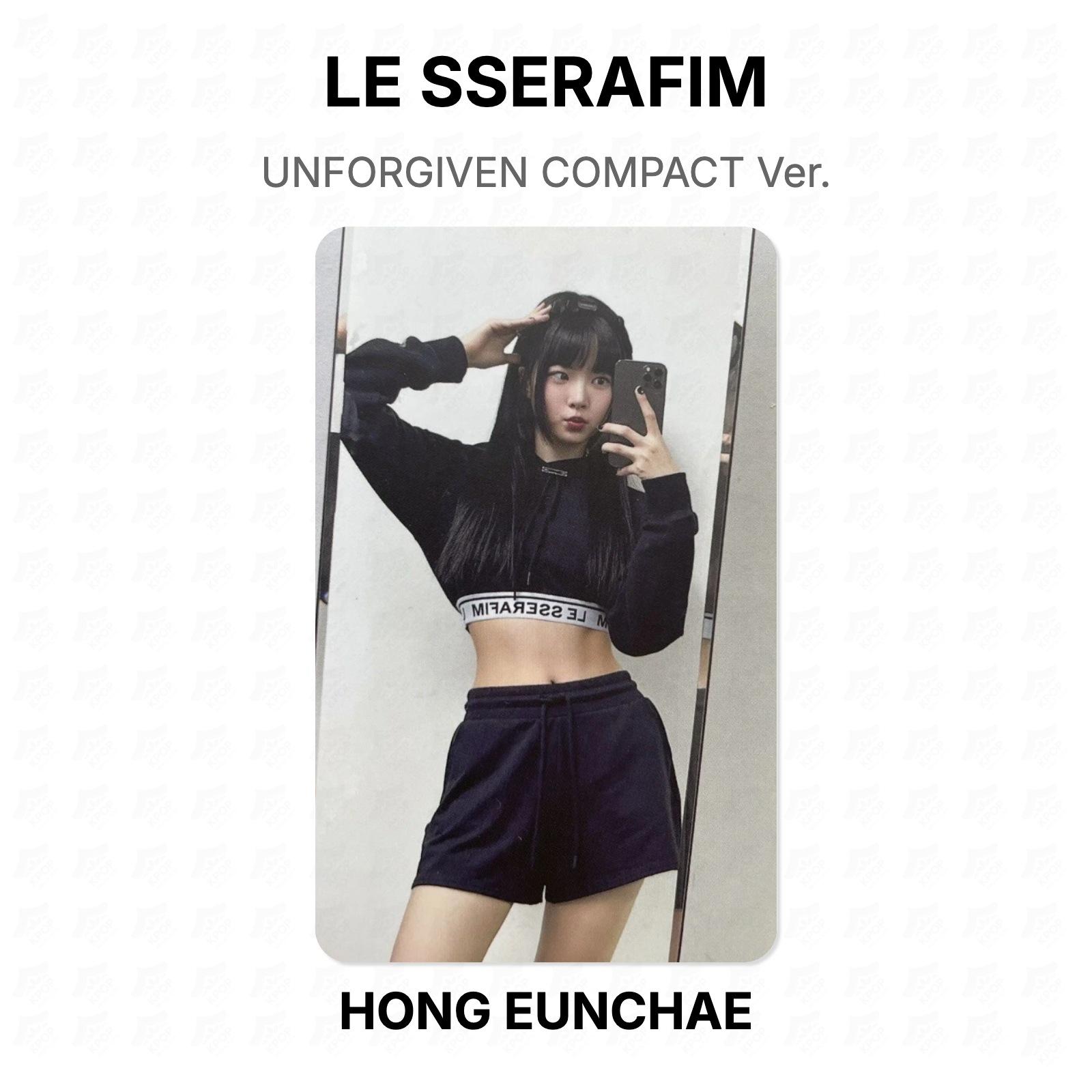 LE SSERAFIM UNFORGIVEN COMPACT Ver. Official Photocard HONG EUNCHAE
