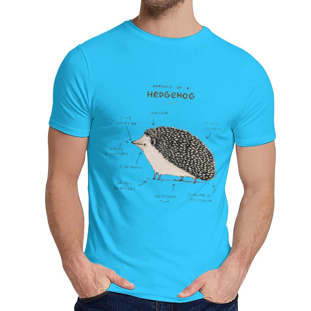 For Male Tee Shirt Anatomy Of A Hedgehog Soft Harajuku Classic Round Neck Vintage T Shirt