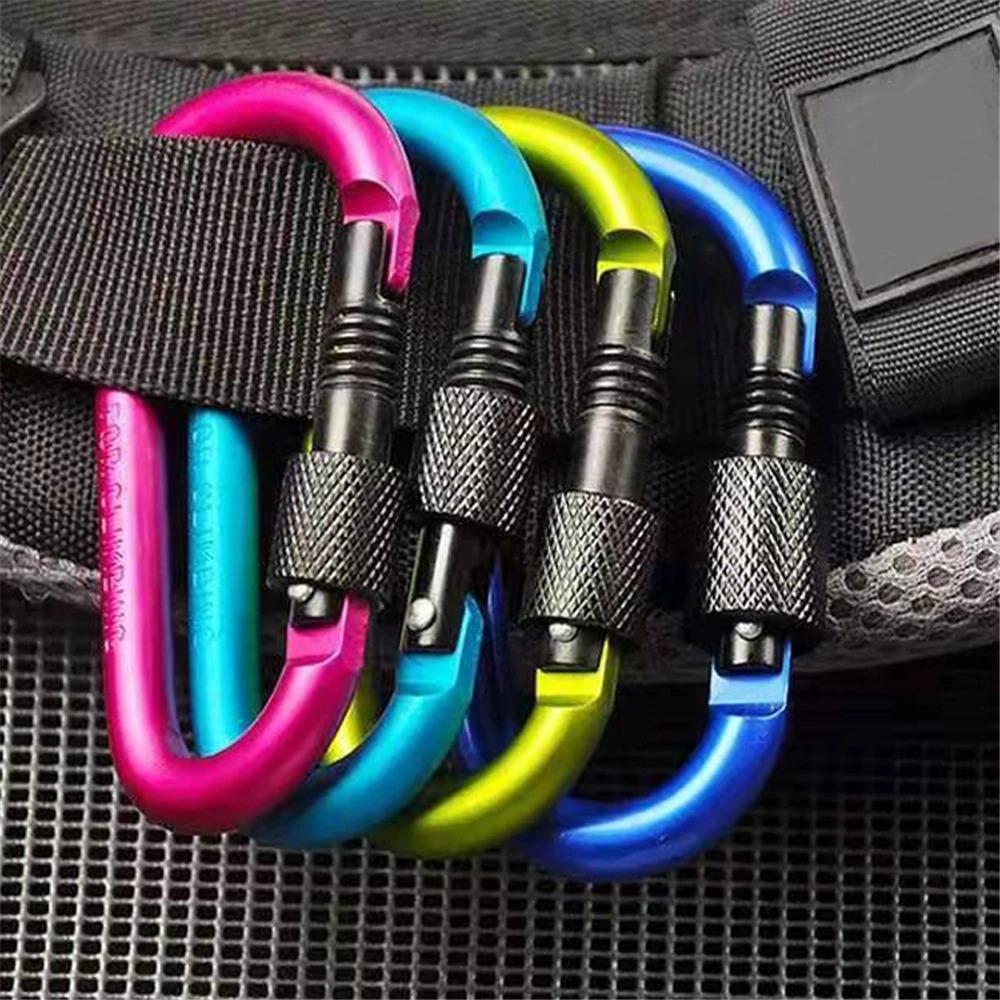 5pcs Aluminium Alloy Carabiner Clip Set Tourist Hooks Fishing Carbin Buckle Caribiner Key Holder Keychain Camping Karabiners