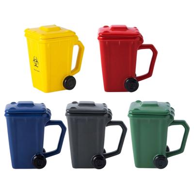 Rozmarné hrnky z keramiky ve tvaru odpadkového koše 400 ml Víceúčelové nápojové nádobí Hrnky ve tvaru odpadkového koše na kávu, čaje, džus