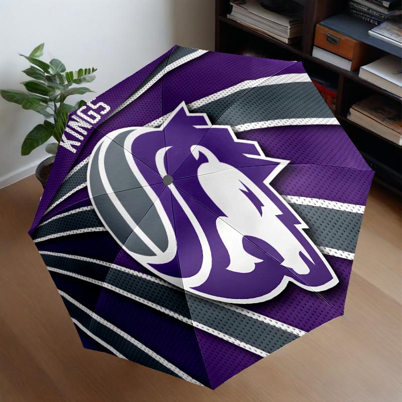 Kings Basketball Team Logo Umbrella 8-Frame for Travel, Camping, Casual Lightweight Portable Umbrella, Essential for Every Family Holidays Gift