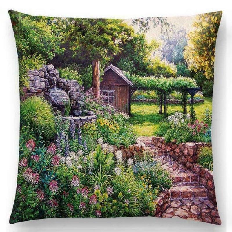 Elegant Cotton Linen Cushion Cover With Invisible Zipper For Easy Cleaning
