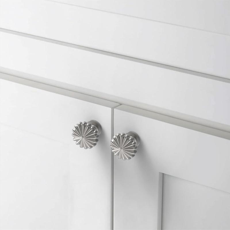 2pcs French Style Solid Brass Cabinet Handle Handle Pumpkin Type Kitchen Cabinet Pull Wardrobe Drawer Knob Furniture Pulls