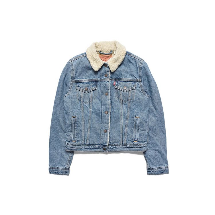 

Женская джинсовая куртка Levis с толстой шерпой, куртки, синяя 36136-0000 XS