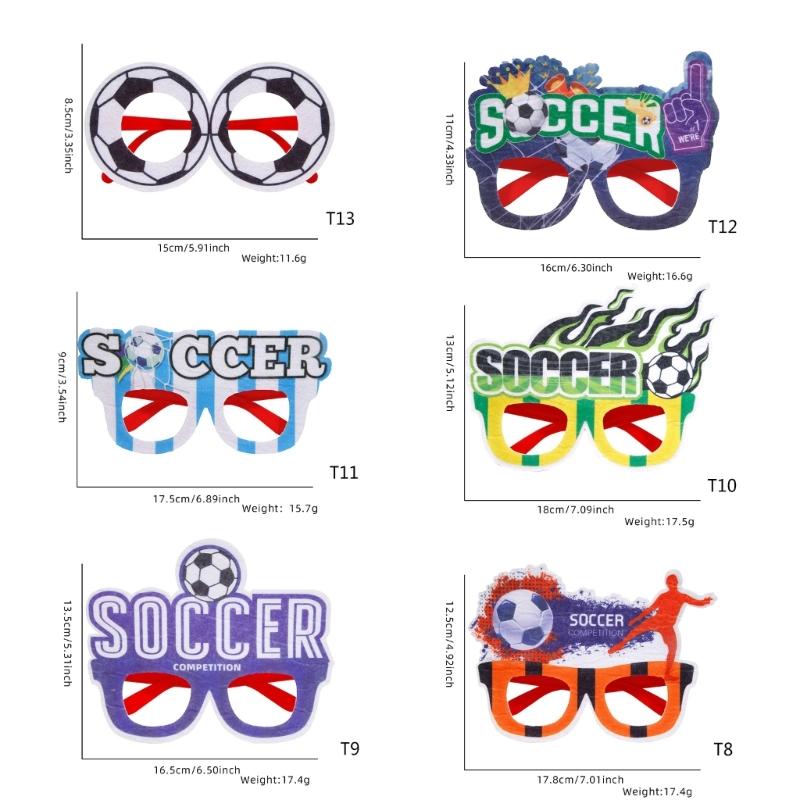 European Cup Party Glasses Football Glasses Frame Football Eyeglasses for Teen Adult Party Decoration and Sports Event