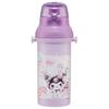 Skater Water Bottle Kuromi Sanrio 480ml Children's Antibacterial Plastic Child Friendly Lightweight Made In Japan PSB5SANAG-A