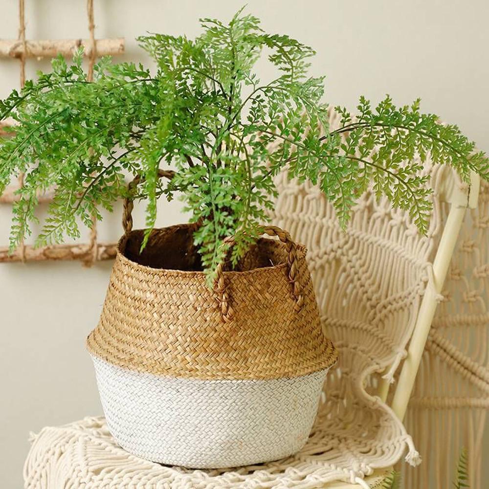 Seagrass Wicker Basket Wicker Basket Flower Pot Folding Basket Dirty Basket