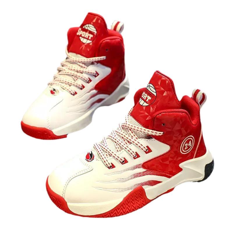 Rotating Button Children's Basketball Shoes 2025 Autumn and Winter New Boys' Shoes Boys' Sports Shoes Middle and Older Children's Student Shoes