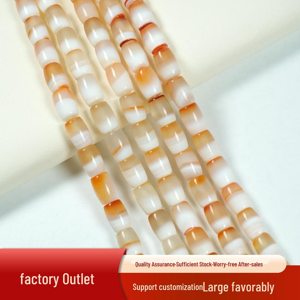 Natürliche rote Achat-Zylinderperlen mit rauer Oberfläche für DIY-Armbänder