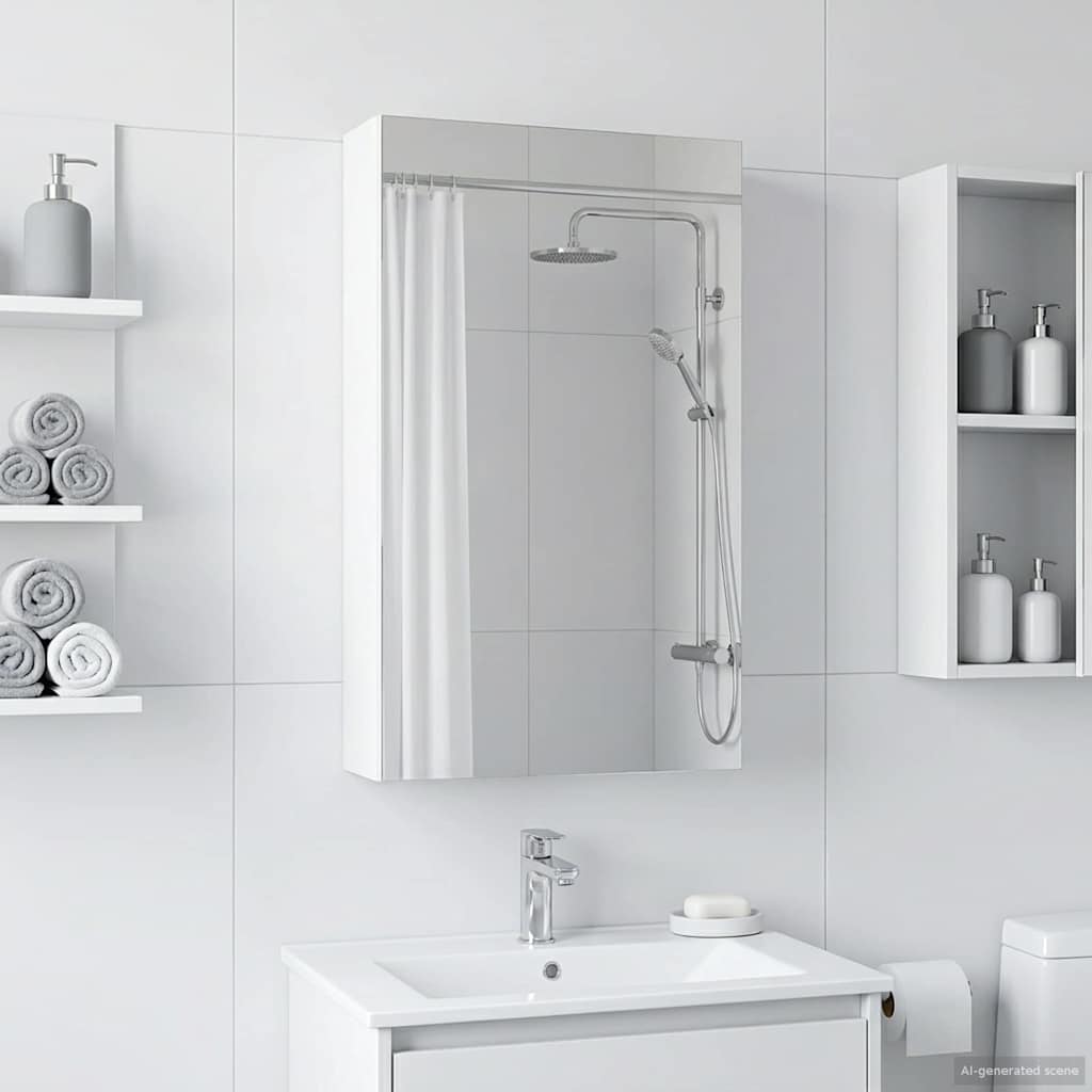 Bathroom Mirror Cabinet White 30 X 10.5 X 50 Cm Particleboard
