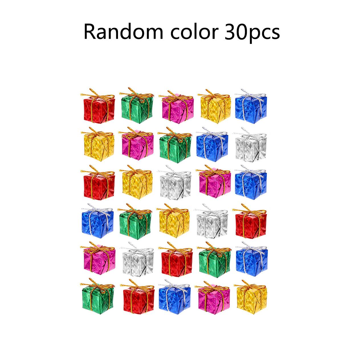

30PCS Mini Gift Boxes Xmas Tree Hanging Pendants Colorful Square Foam Box Ornaments Christmas New Year Party Decor Wholesale As picture