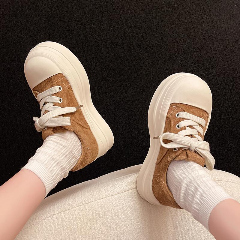 Fashion Platform Womens Shoes Non-slip Women Running Shoes Designer Vulcanized Shoes Lace-up Wear-resistant Sneakers for Women 2025 New