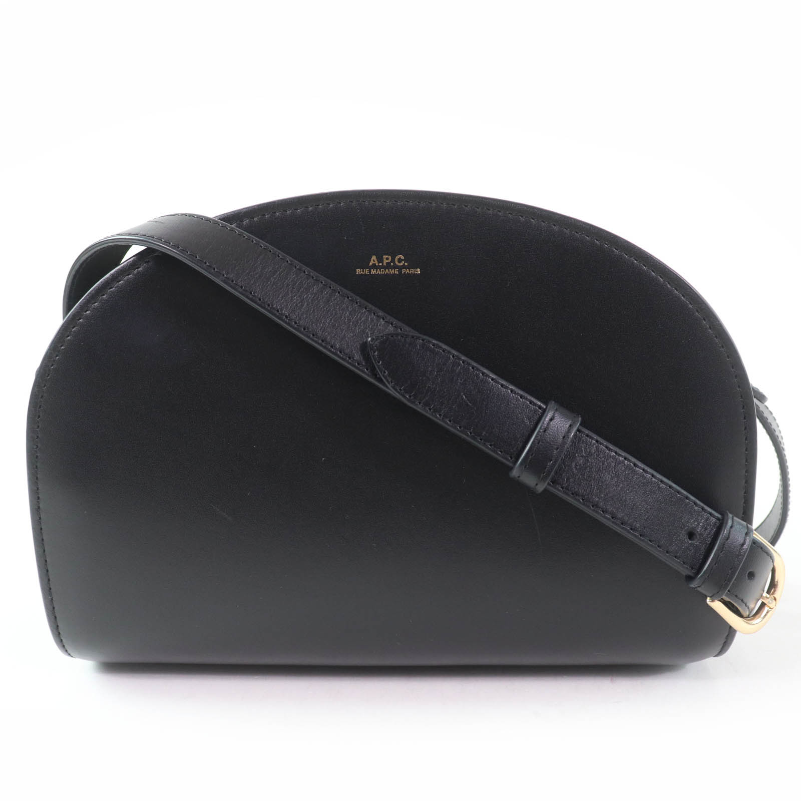 

Great A.P.C. Shoulder Bag Logo Half Moon Leather black Calf leather Women Used