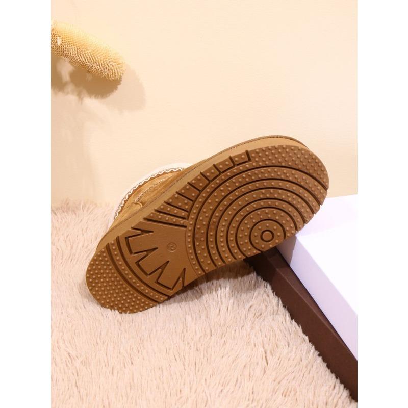 Botas Cortas de Nieve para Mujer de Talla Grande con Suela Gruesa Estilo Étnico Nuevas Botas de Tobillo de Algodón Cálidas para Invierno