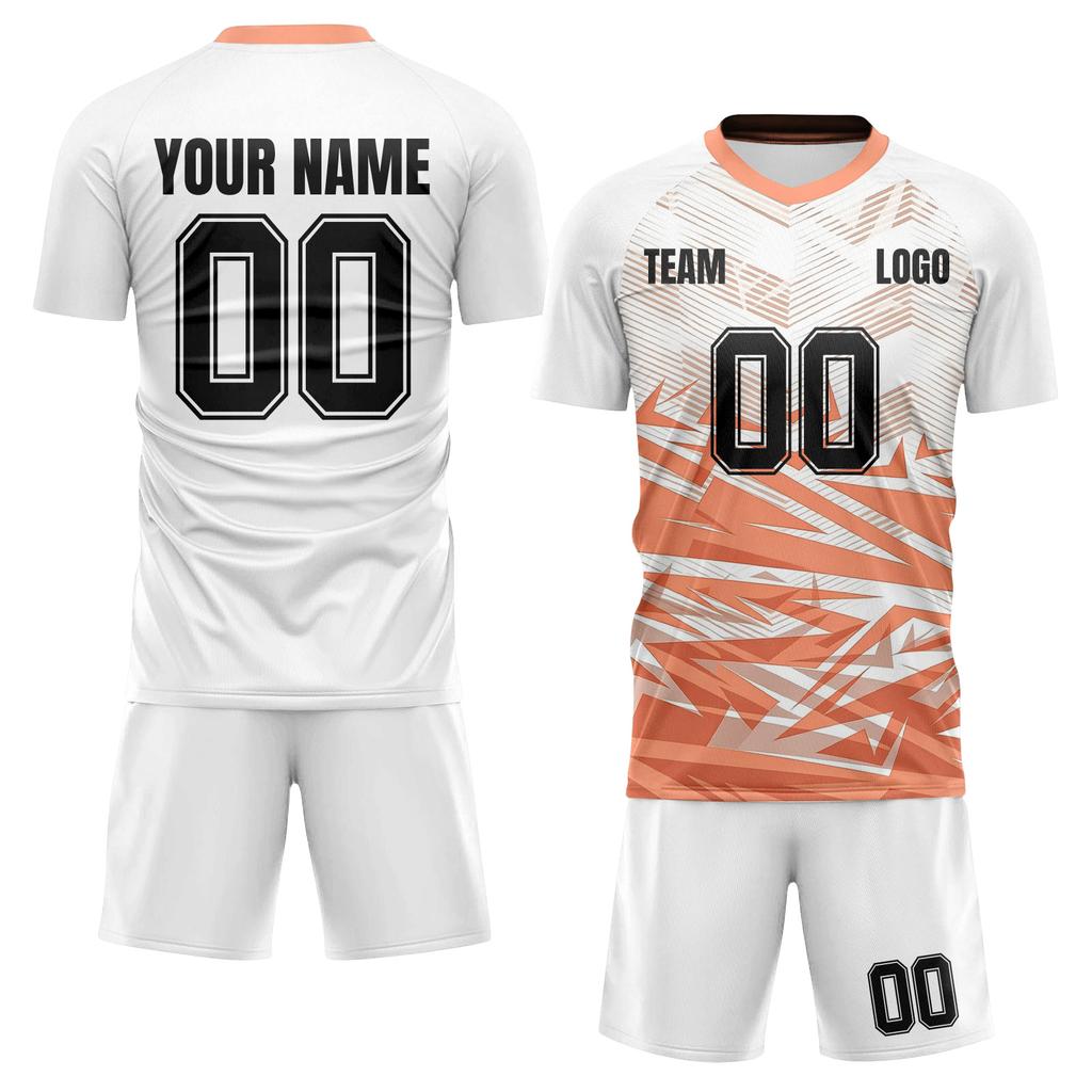 Men’s DIY Short Sleeve Jersey Two Piece Set Athletic Uniform with Geometric Print for Sports Training and Team Activities