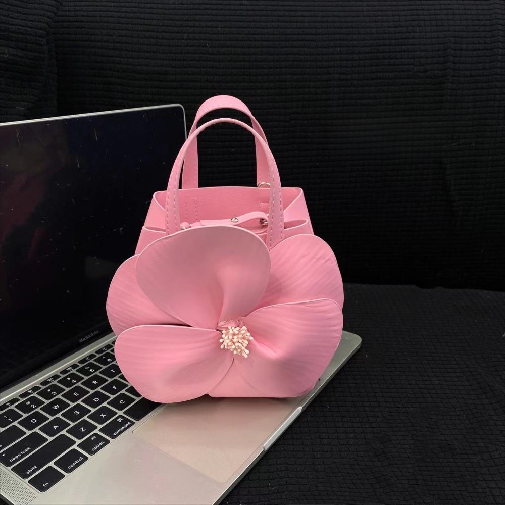 New Chinese-Style Floral Bucket Bag Flower French Mini Tote Bag Drawstring Bucket Purse Women