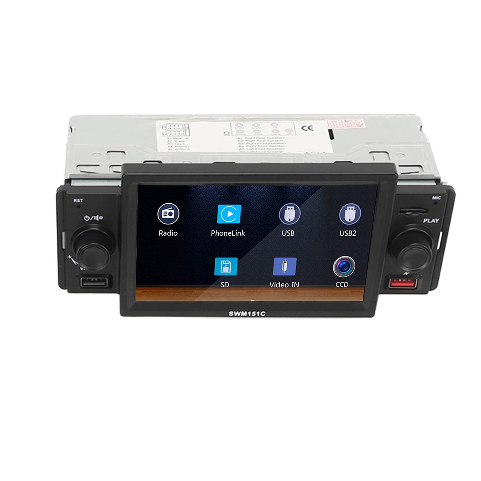 

Автомобильная стереосистема Single Din с сенсорным экраном 5 дюймов, камерой заднего вида, Bluetooth 5.1 Mirrorlink, автомобильный MP5-плеер