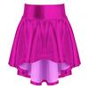 Girls Elastic Waist Ruffle Dance Skirt Bronzing Cloth Irregular Hem Stylish Performance Skirt