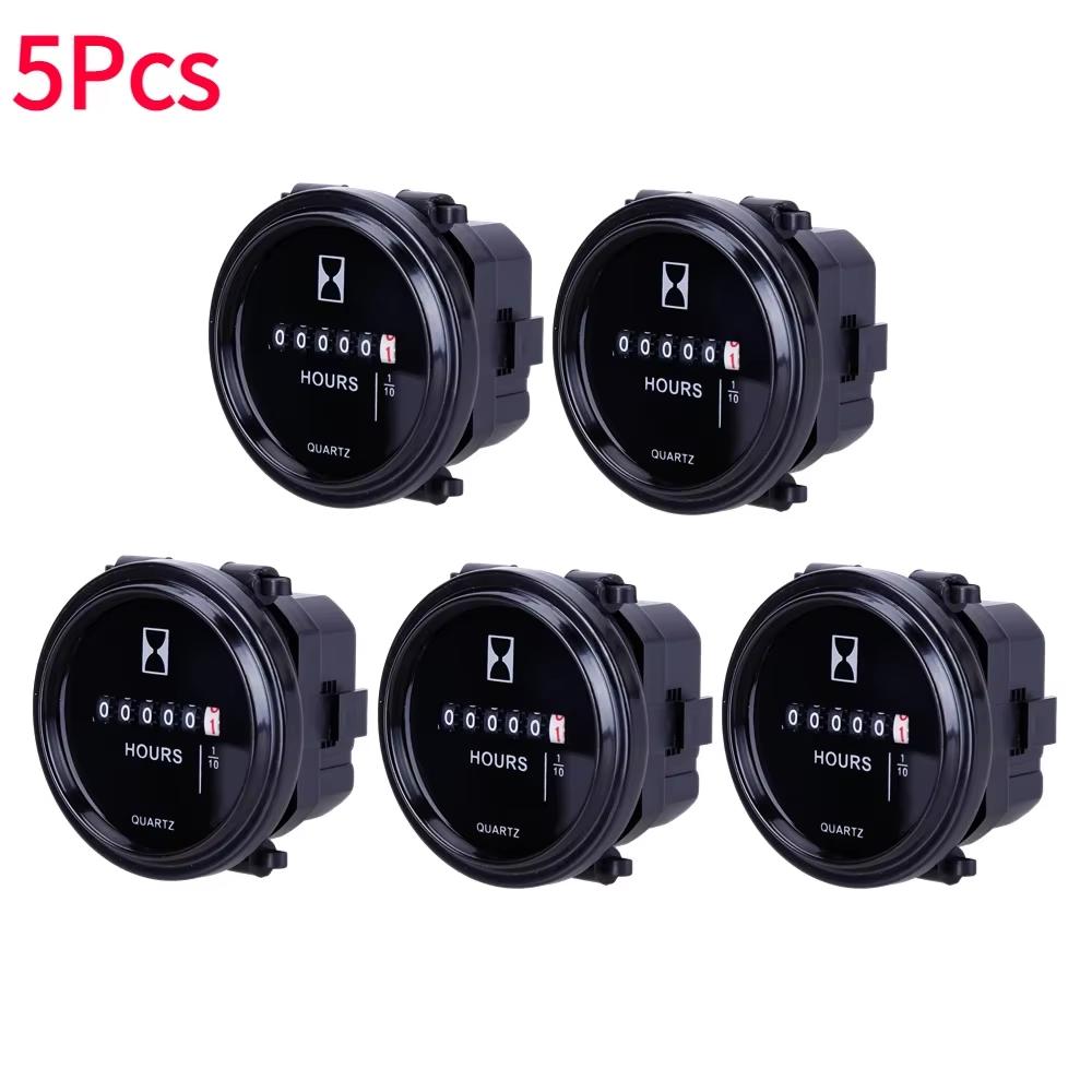 12v 24v 36v Hour Meter for Marine Boat Engine 2" Round Waterproof Gauge Motorcycle Car Truck Mechanical Hour Meter Counter Timer