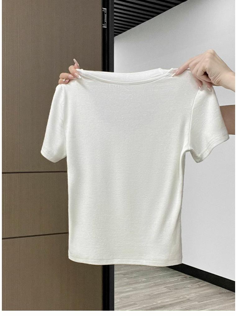 Тщательно подобранный желтый кроп-топ с короткими рукавами для женщин - Летний облегающий