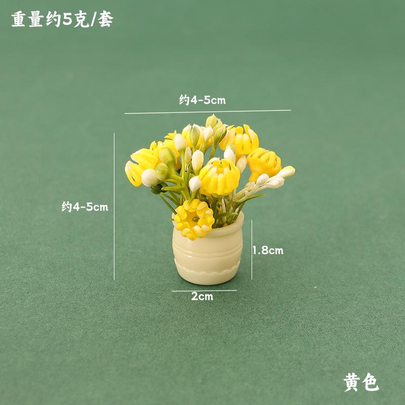 Miniature Mini Plastic Simulation Vase Green Luo Plant Finished Flower Outdoor Doll House Model Accessories for 1:12 Dollhouse