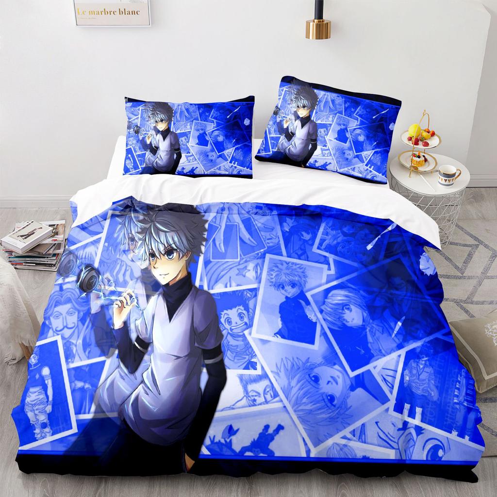 Hunters Killua Gon Freecss Duvet Cover Pillowcase Hunter Hunter Bedding Set Adult Bedroom Decoration Single Double Large Size