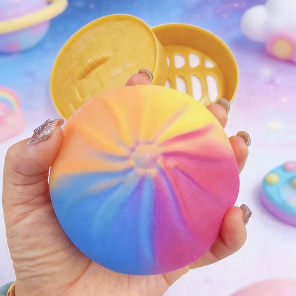 Bolas Antiestrés de Empanadillas de Colores Juguetes Sensoriales Fidget Comida de Simulación Empanadillas con Vaporizador Bola de Masa para Apretar Regalos