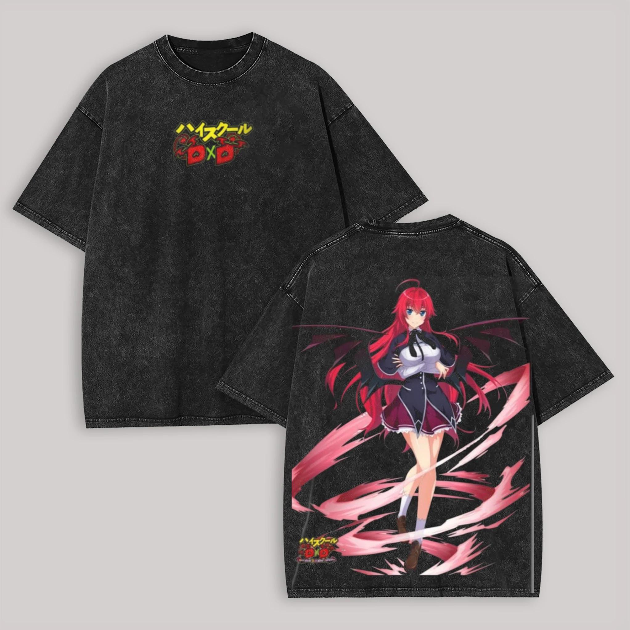

Anime Lover High School DxD Model Washed T-shirt Year Round Clothing Personality Clothes Plus Size Unisex Short Sleeves S