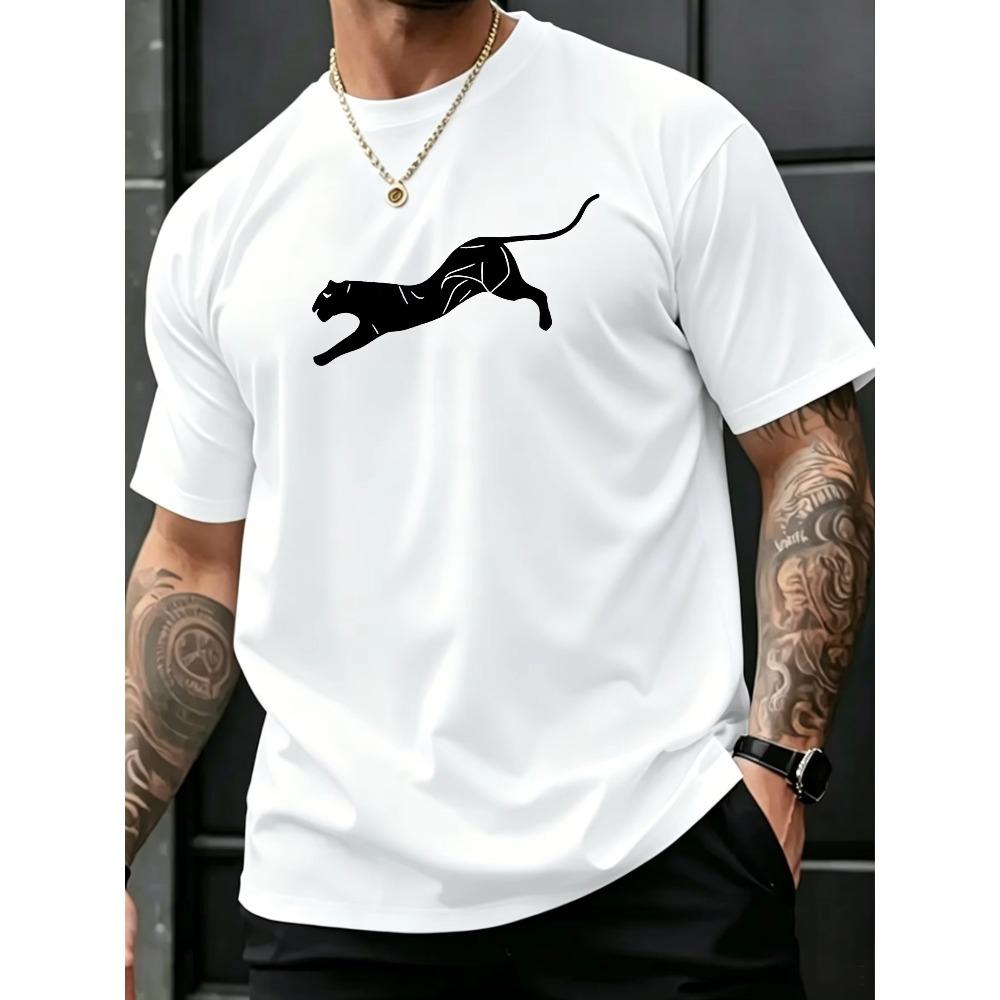 Minimalist Leopard Print Versatile T-Shirt Fashionable Comfortable Breathable Soft Casual Sports Short Sleeve Cotton T-shirt