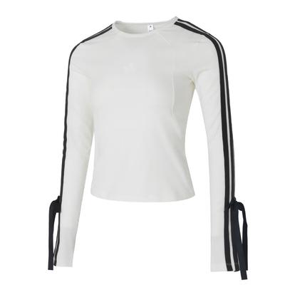 Dance Slim Fit Detachable Bow Round Neck Long Sleeve T-Shirt Women Tops KG3861