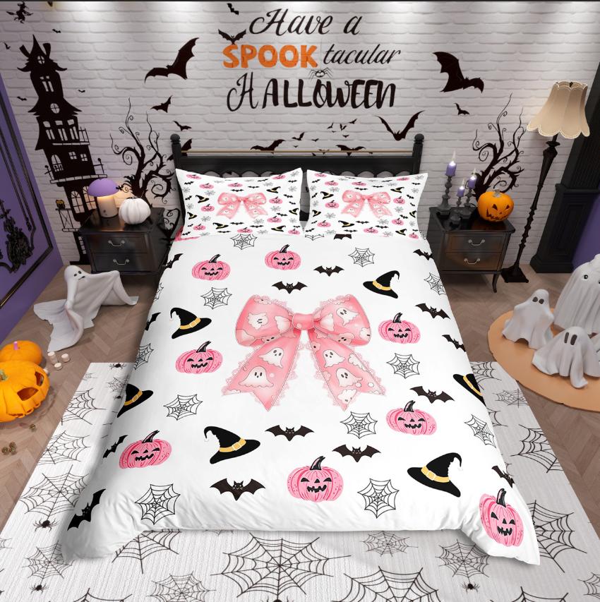 Homewish Gothic Skull Duvet Cover SetChic Flower Rose For Teens Bedding SetHappy Halloween Decor