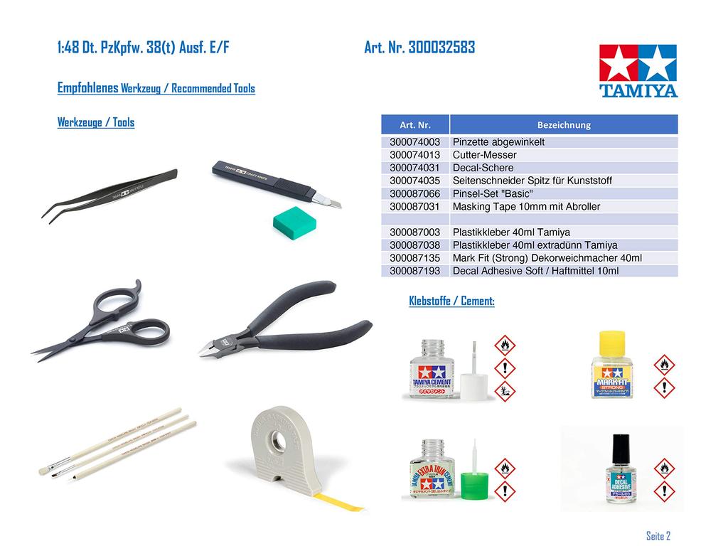 Tamiya Military Miniature Series 83 German Army Light Tank 38 Type Plastic Model Kit 32583 1/48 No. (t) E/F