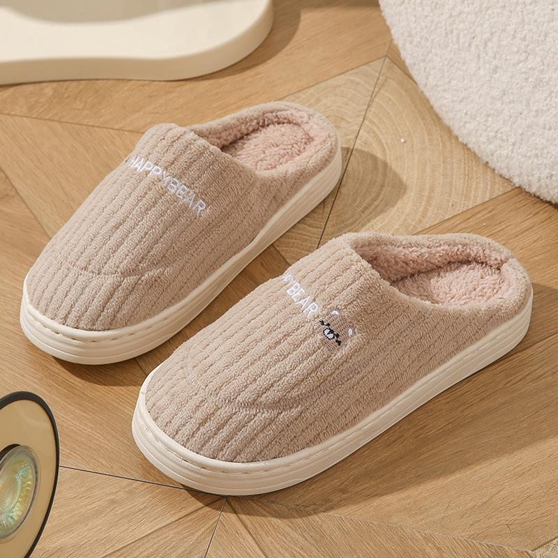 

Зручні бавовняні тапочки проти ковзання для пари: Тепле зимове домашнє взуття 42-43 (fit 41-42) хакі