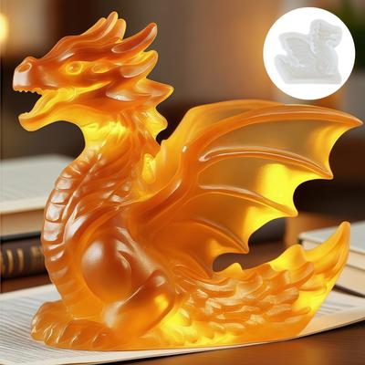 Feueratmender Drache Kerzen Silikonform Feuerdrachen geflügelter Drache Harzform Feuerdrache geflügelter Dinosaurier Gipsformen