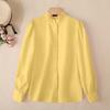 VONDA Elegant Women Casual Ruffled Stand Collar Long Sleeve Solid Color Buttons Blouse