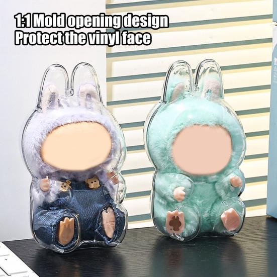 Doll Case Protective Case Transparent Display Box Dustproof Scratch-Resistant Hanging Bag for Plush Figure Storage