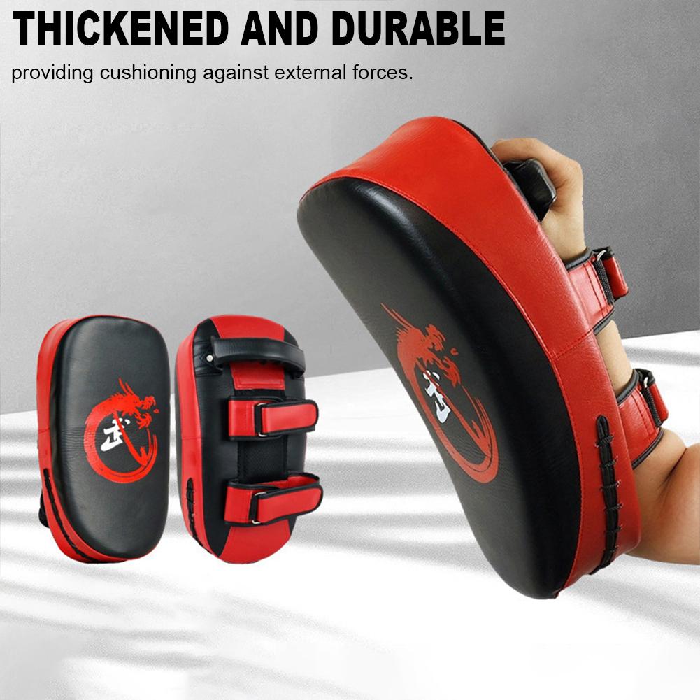 PU Leather Muay Thai Pad Curved Foot Target Pad Kick Target for Muay Thai Taekwondo Martial Arts Training