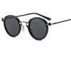 Mens Retro Metal Round Frame Sunglasses UV400 Protection Business Outdoor Street Photography Fashion Decorative Glasses