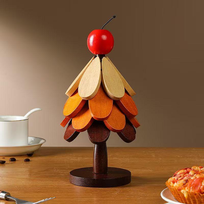 Tree Insulation Mat Solid Wood Dining Table Anti Scalding Mat Pot Mat Festival Gift Creative and Personalized Home Decoration