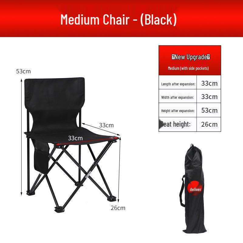 Tragbarer Outdoor-Klappstuhl für Camping, Angeln, Grillen, Picknick und zum Skizzieren
