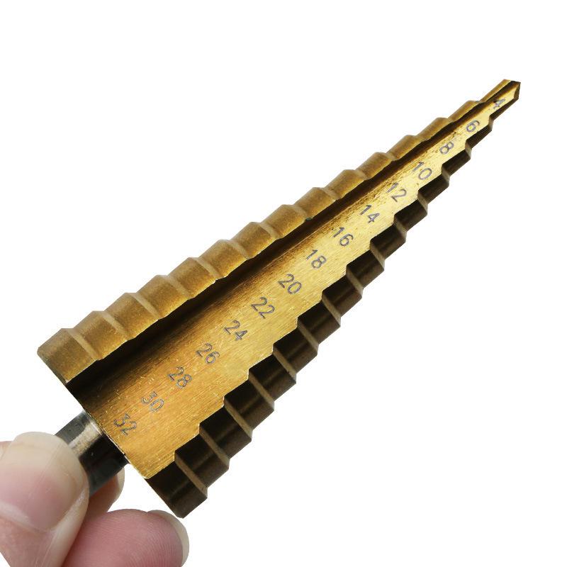 Triangle Handle Step Drill Bit for Iron & Aluminum, 4-32mm Hole Opener