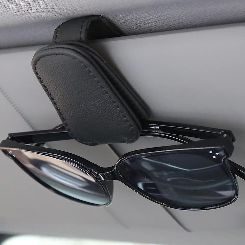 Leather Car Vehicle Sun Visor Sunglasses Clips Holder Eyeglasses Hanger And Ticket Card Clip Auto Interior Accessories