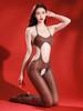 Halter Backless Open Crotch Jumpsuit Women Hollow Out Bodysuit Erotic Tights Oil Shiny Glossy Sexy Unitard Clubwear Bodystocking