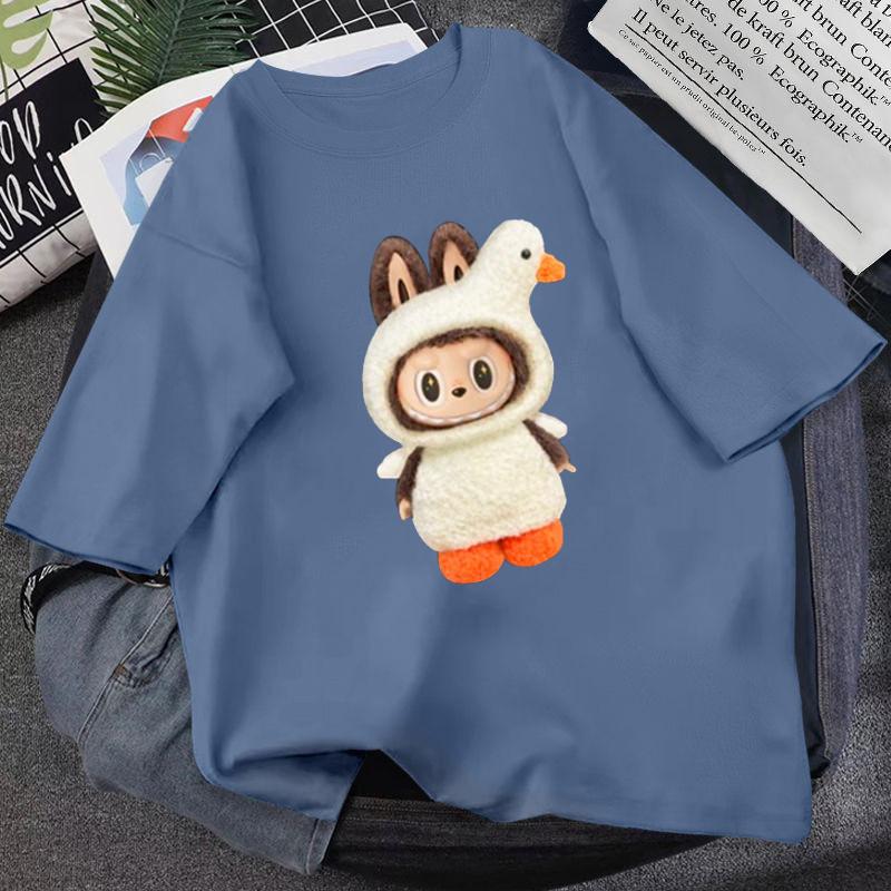 

Футболка с коротким рукавом, топ, модный принт LABUBU, всепогодный, унисекс 6XL