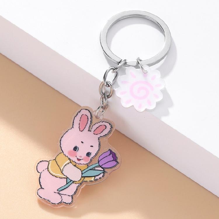 Flower Butterfly Heart Keychains Cartoon Pendant Keyring Handbag Charm Pendant