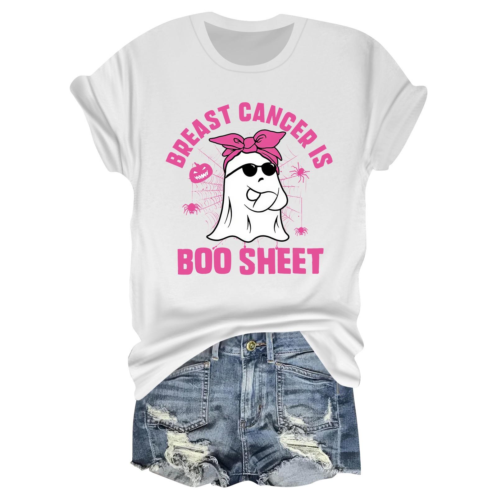 

Женская повседневная футболка на Хэллоуин с принтом груди, пуловер с круглым вырезом, топ с короткими рукавами XL белый