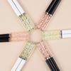 5 Pairs of Amber Cherry Blossom Chopsticks Cherry Blossom Antibacterial Anti-slip Reusable Sushi Chopsticks Food Chopsticks