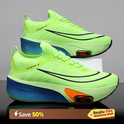 Marathon Almofada de Ar Sapatos de Corrida Esportivos Masculinos Placa de Carbono Respirável Leve Feminino Tênis Atlético Confortável Antiderrapante